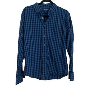 Casual Blue Checkered Button Down Shirt